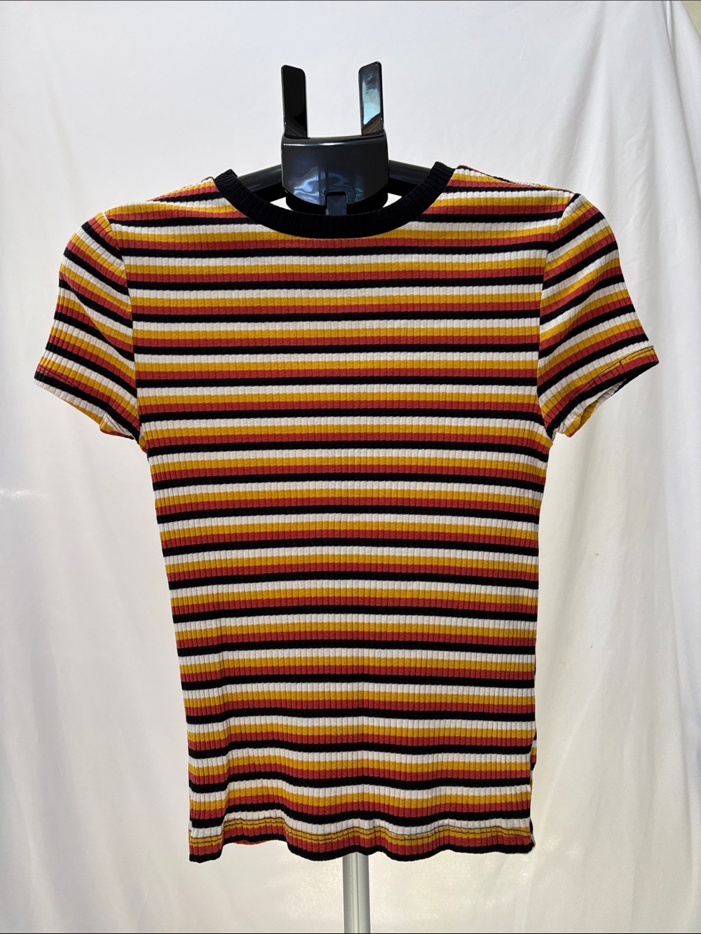 No Boundaries Striped Ribbed Tee